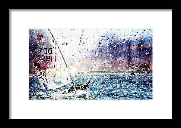 Nature Framed Print featuring the photograph Boat on the Sea by Jean Francois Gil