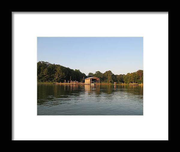Richmond Framed Print featuring the photograph Boathouse Landing by Digital Art Cafe
