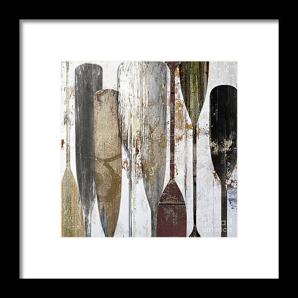 Oars Framed Print featuring the painting Boathouse by Mindy Sommers