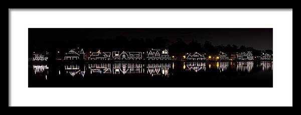 boathouse Row Framed Print featuring the photograph Boathouse Row panorama - Philadelphia by Brendan Reals