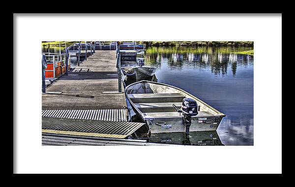  Framed Print featuring the photograph Boats at the Dock by Wendy Carrington