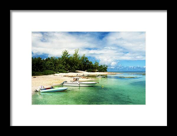 Seychelles Framed Print featuring the photograph Boats in La Passe by Fabrizio Troiani