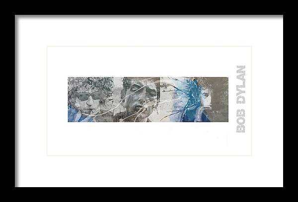 Bob Dylan Framed Print featuring the mixed media Bob Dylan Triptych by Paul Lovering