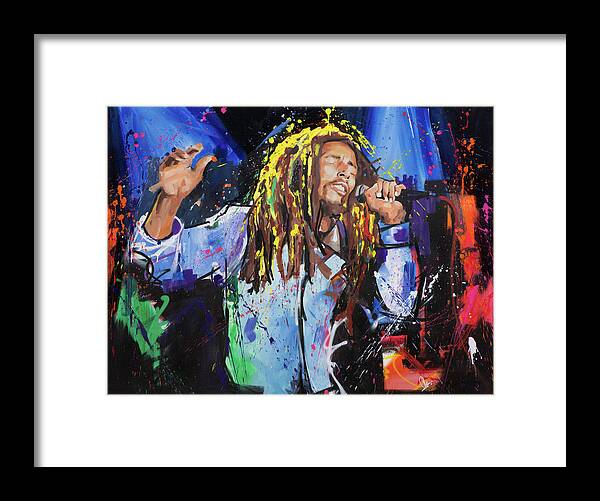 Bob Marley Framed Print featuring the painting Bob Marley by Richard Day