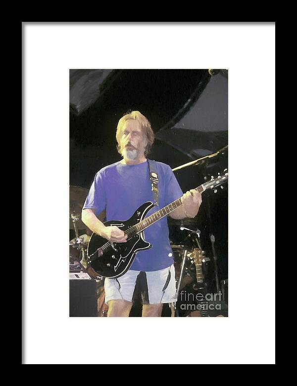 Performance Framed Print featuring the painting Bob Weir Painting by Concert Photos