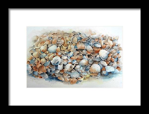 Boca Grande Framed Print featuring the painting Boca Grande Seashells by Lael Rutherford