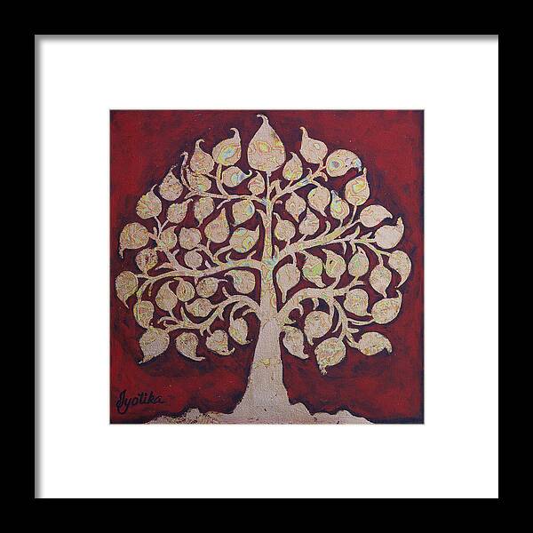 Bodhi Tree Framed Print featuring the painting Bodhi Tree by Jyotika Shroff