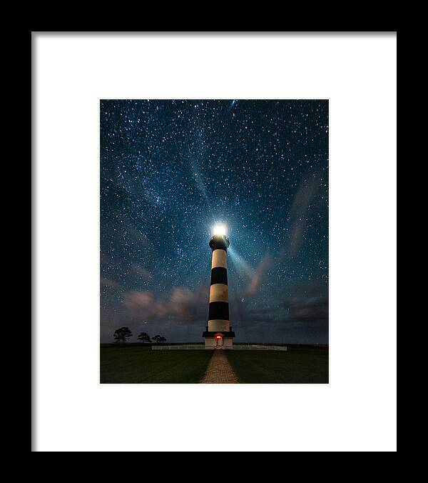 Bodie Framed Print featuring the photograph Bodie Lighthouse Under the Stars by Nick Noble