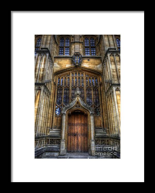 Yhun Suarez Framed Print featuring the photograph Bodleian Library Door - Oxford by Yhun Suarez