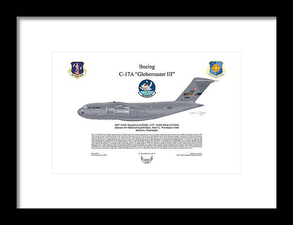 Boeing Framed Print featuring the digital art Boeing C-17 Globemaster III by Arthur Eggers