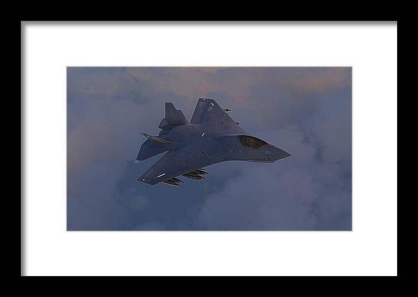 Boeing Framed Print featuring the digital art F-32 Joint Strike Fighter #6 by Adam Burch