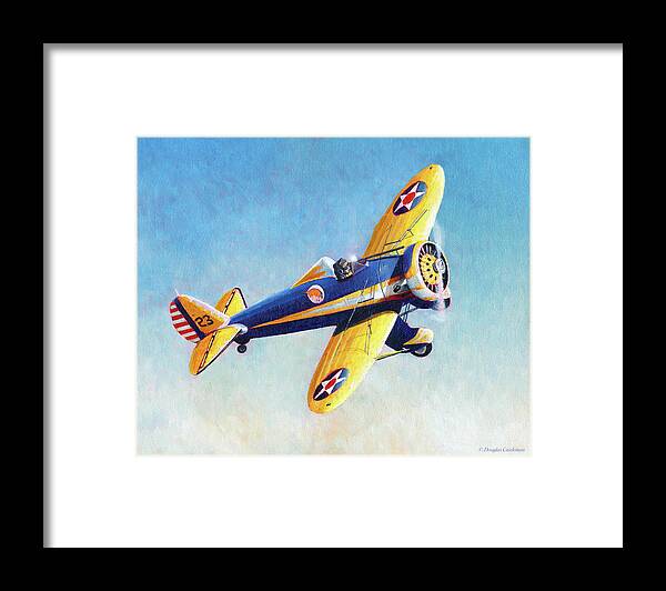 Aviation Art Framed Print featuring the painting Boeing P-26 Peashooter by Douglas Castleman