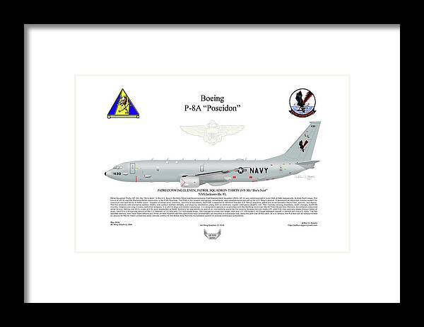Boeing Framed Print featuring the digital art Boeing P-8A Poseidon by Arthur Eggers