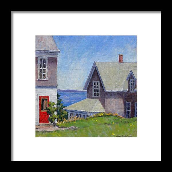 Oil Framed Print featuring the painting Bogdanov House / Monhegan by Thor Wickstrom