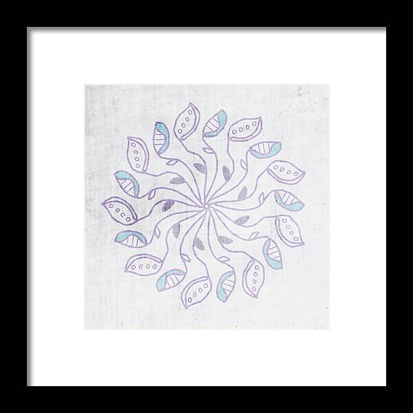 Mandala Framed Print featuring the mixed media Boho Floral Mandala 3- Art by Linda Woods by Linda Woods