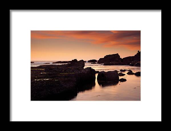 Boiler Bay Framed Print featuring the photograph Boiler Bay Sunset by Michael Dawson