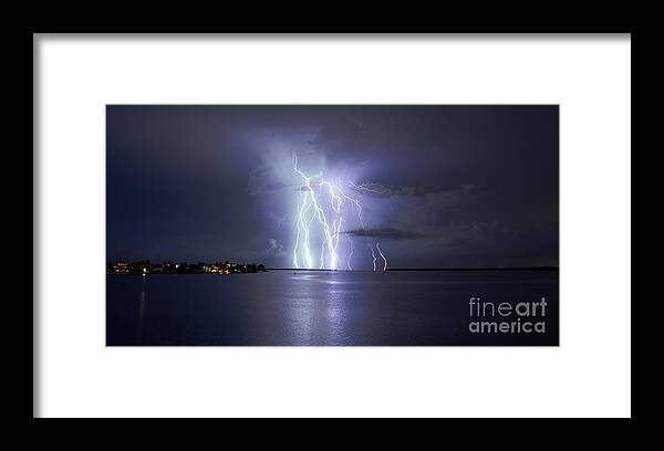 Lightning Framed Print featuring the photograph Bokeelia Nights by Quinn Sedam