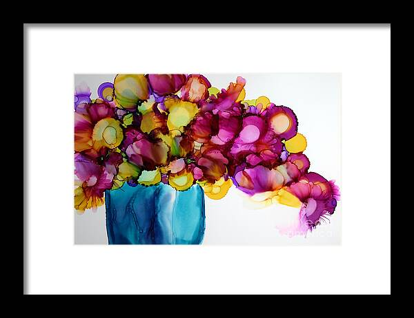 Flowers Framed Print featuring the painting Boku Bouquet by Beth Kluth