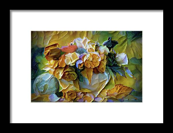 Bold Bouquet Framed Print featuring the painting Bold Bouquet by Lilia S