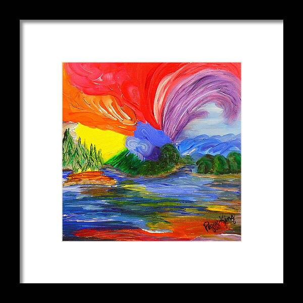 Bold Framed Print featuring the painting Bold New Day - or a trip around my palette by Peggy King