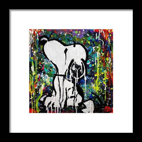 Snoopy Framed Print featuring the painting Bold.Snoopy by A MiL