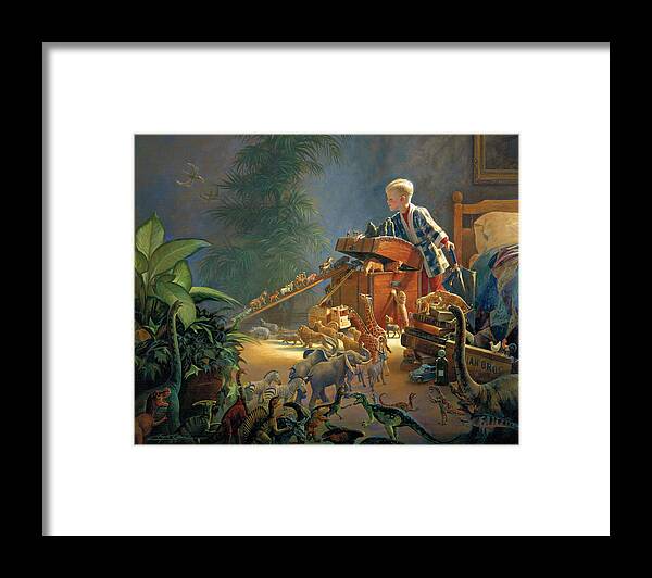 Noah's Ark Framed Print featuring the painting Bon Voyage by Greg Olsen