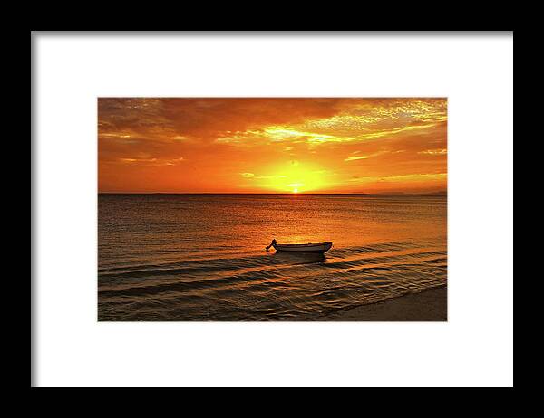 Bonaire Framed Print featuring the photograph Bonaire Sunset 4 by Stephen Anderson