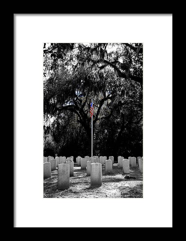Bonaventure World War 2 Cemetery Framed Print featuring the photograph Bonaventure World War 2 Cemetery Vertical by Lisa Wooten