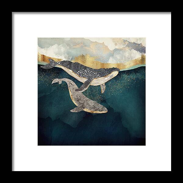 Whale Framed Print featuring the digital art Bond II by Spacefrog Designs