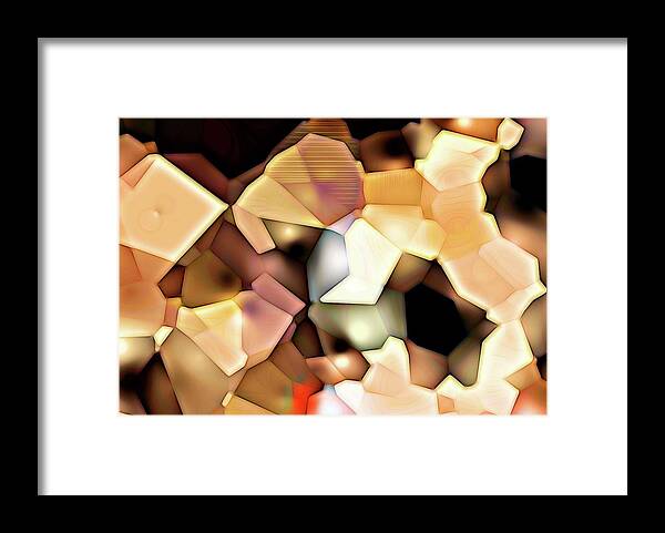 Abstract Framed Print featuring the digital art Bonded Shapes by Ronald Bissett