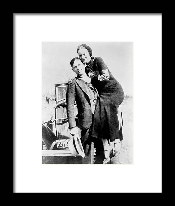 History Framed Print featuring the photograph Bonnie And Clyde During Their 21 Month by Everett