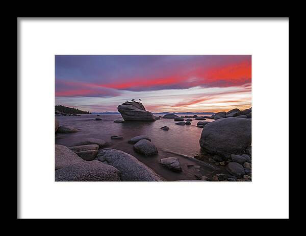 Nature Framed Print featuring the photograph Bonsai Rock on Fire by Brad Scott