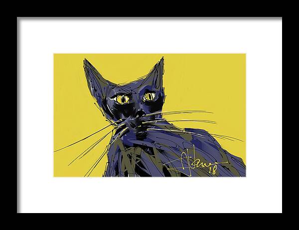 Cat Framed Print featuring the digital art Boots by Jim Vance