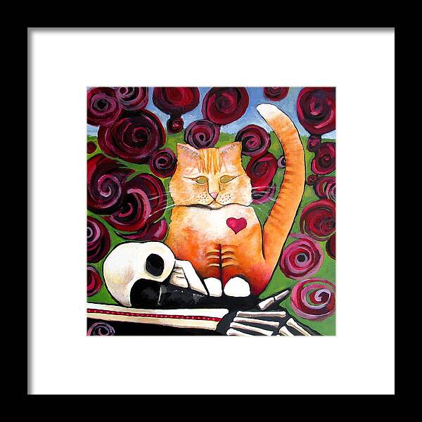 Ginger Cat Framed Print featuring the painting Boris and Me by Delight Worthyn