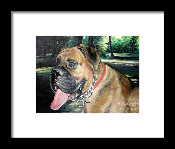 Dog Framed Print featuring the painting Boss by Sorin Apostolescu
