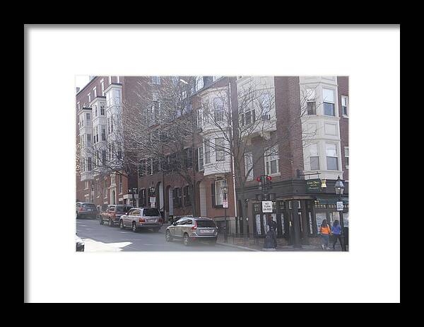 Cedar Lane Framed Print featuring the photograph Cedar LN and Charles St Boston by Valerie Collins