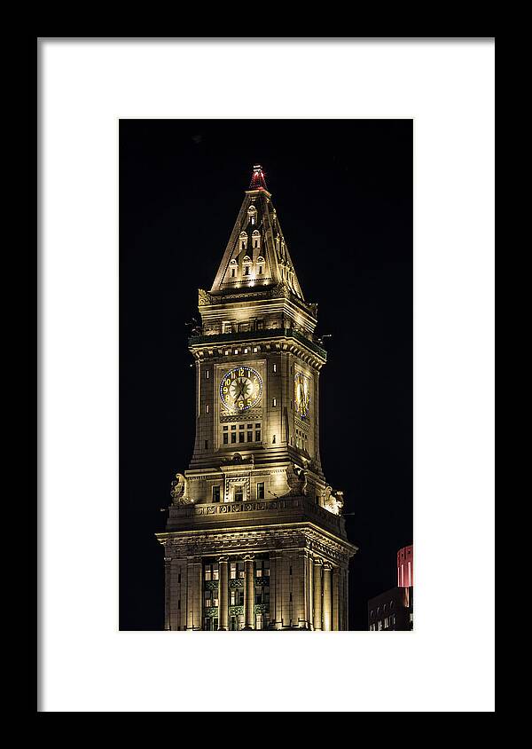 Boston Framed Print featuring the photograph Boston Custom House Tower by Stephen Stookey