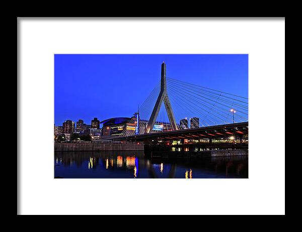 Boston Framed Print featuring the photograph Boston Garden and Zakim Bridge by Rick Berk