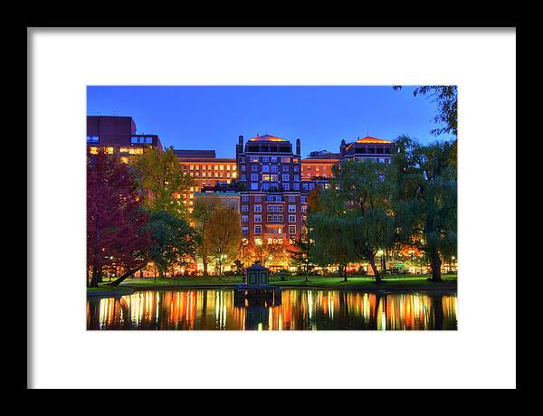 Boston Framed Print featuring the photograph Boston Lagoon in the Public Garden by Joann Vitali