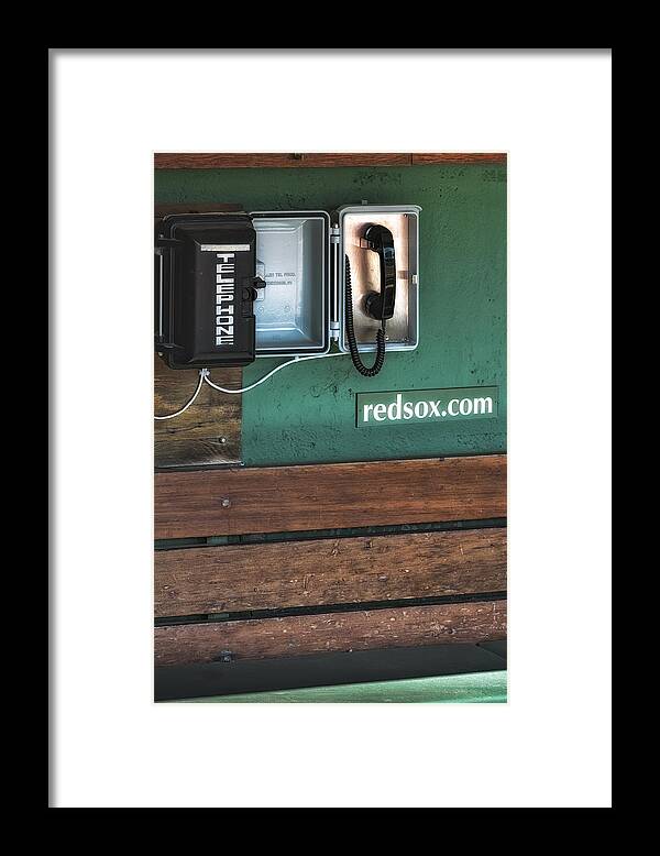 Boston Framed Print featuring the photograph Boston Red Sox Dugout Telephone by Susan Candelario