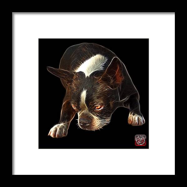 Boston Terrier Framed Print featuring the mixed media Boston Terrier Art - 8384 - BB by James Ahn