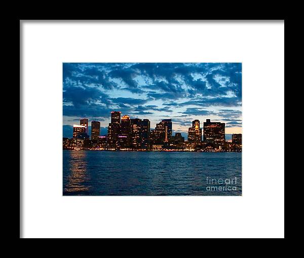 Cityscape Framed Print featuring the photograph Boston Twilight Cityscape by Beth Myer Photography