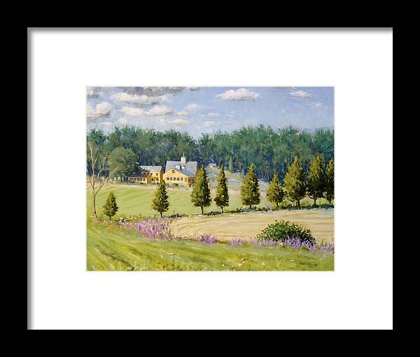 Farm Framed Print featuring the painting Bothways Farm by Steven A Simpson