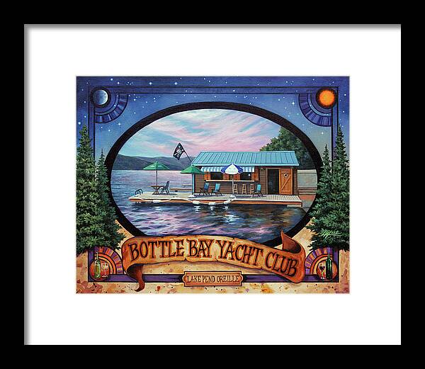 Lake Framed Print featuring the painting Bottle Bay Yacht Club by Lucy West