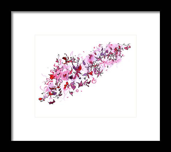 Art Framed Print featuring the painting Bougainvillea at the Villa by Anna Elkins