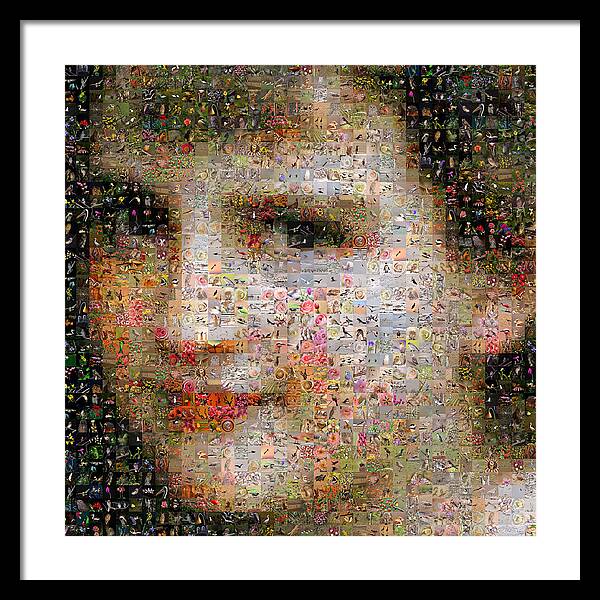 Mosaic Framed Print featuring the digital art Bouguereau - Une vocation by Gilberto Viciedo