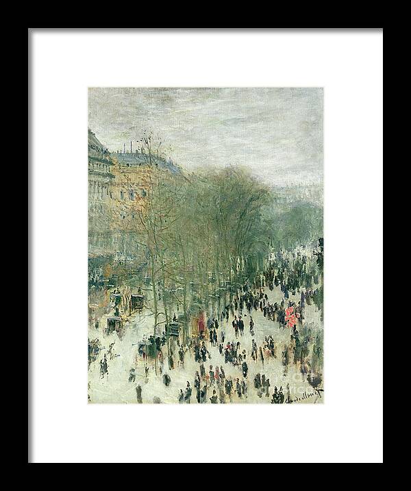 Boulevard Framed Print featuring the painting Boulevard des Capucines by Claude Monet