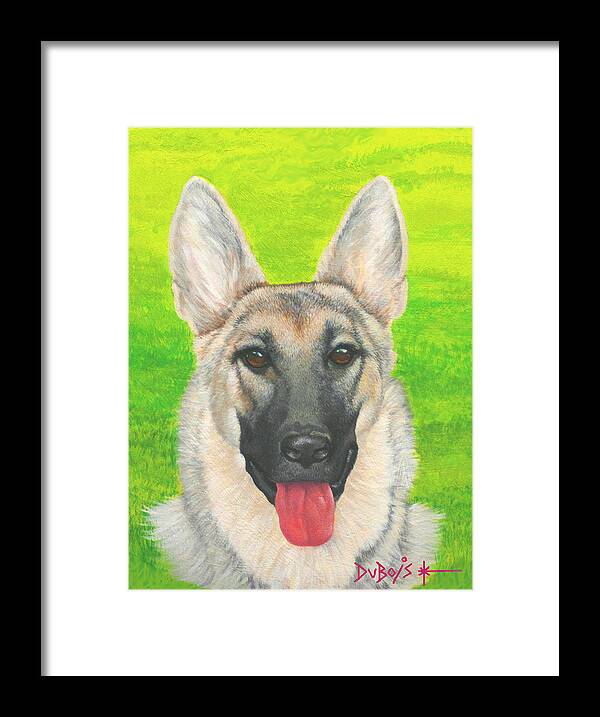 Dog Framed Print featuring the painting Bouncer by Howard Dubois