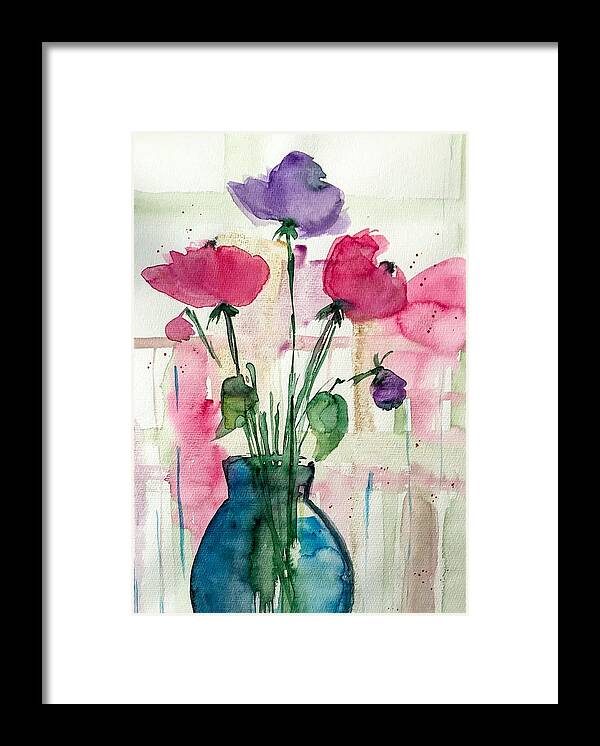 Bouquet Framed Print featuring the painting Bouquet 7 by Britta Zehm