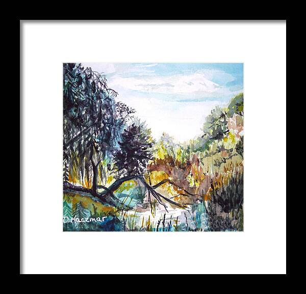 Bouquet Canyon Framed Print featuring the painting Bouquet Canyon Wash 1 by Olga Kaczmar